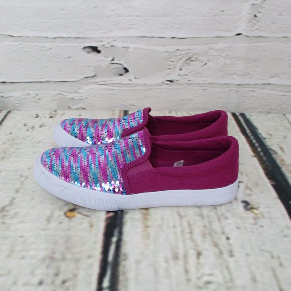 Cat & Jack Low Top Flip Sequin Fashion Sneakers - Picture 4 of 7